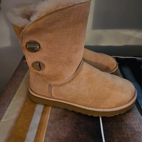 Ugg Marciela II Genuine Shearling Chestnut Brown Suede Boot - Picture 6 of 7